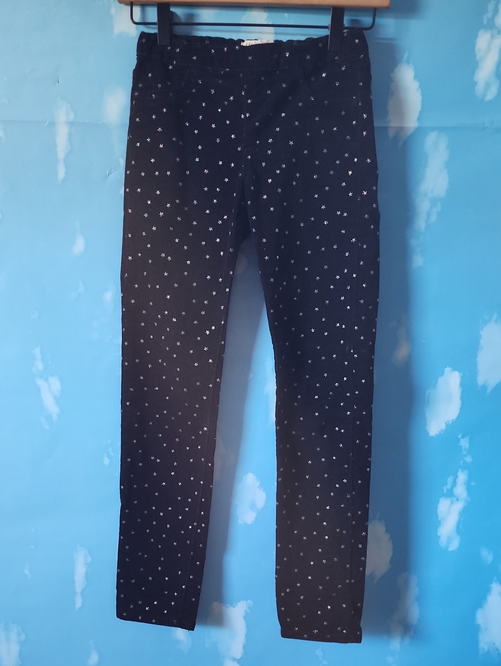 H&M Black Leggings with White Star Print